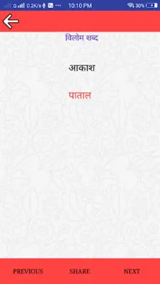 Synonyms Antonyms एकार्थक शब्द android App screenshot 1